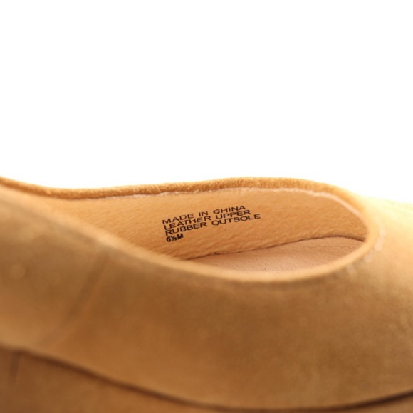 SOLD Michaels Kors Caramel suede peeptoe wedges - Picture 4 of 5
